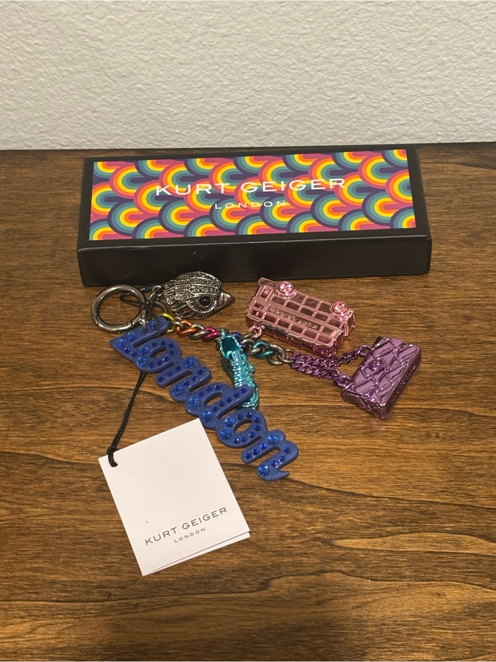 Kurt Geiger Multicolor Enamel and Metal Charm Bag Charm/Keychain